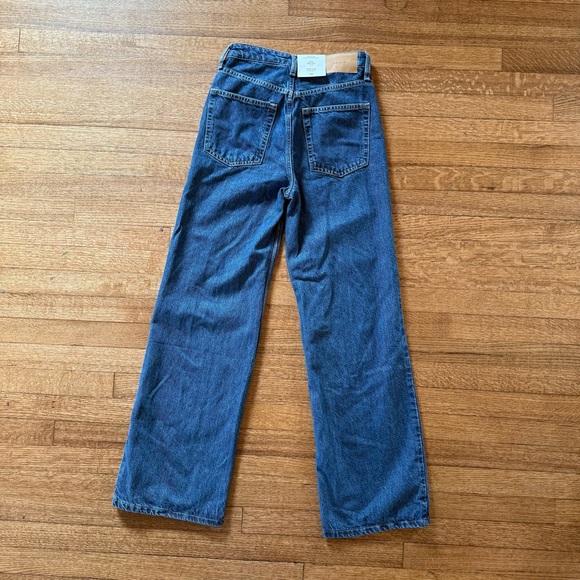 NWTs H&M &Denim High Waisted Wide Leg Dark Blue Jeans - Picture 3 of 10